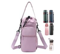 Porte-gobelet avec sangle | Housse isotherme réglable avec poignée - Pour randonnée, voyage, camping, plage, pêche, golf, école, trajet, course à pied, bureau, sport, Multicolore, M, Reportez-vous à