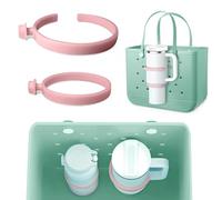 Porte-gobelet Bogg Bag pour Stanley 30oz 40oz, porte-boisson compatible avec les sacs Bogg/Simple Modern Beach Tote, attachement réglable pour bouteille d’eau, accessoires pour sac Bogg (Rose)