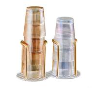 Porte-gobelet compact en acrylique pour ranger soigneusement les gobelets jetables avec une touche tendance dans votre cuisine (double)