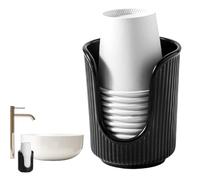 Porte-gobelet De Bain De Bouche, Conception À Encoche En Forme De U À Rayures Verticales, Distributeur De Papier De Salle De Bain, Organisateur De Plateau Jetable, Petit Rangement De Comptoir, Comptoi