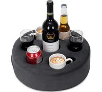 Porte-gobelet de canapé, Porte-gobelet, Amovible et Lavable, Coussin Douillet en Velours, Plateau avec Porte-gobelet à café, pour la Maison, la Voiture, l'extérieur et l'intérieur - Gris