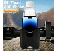 Porte-gobelet de vélo 2 en 1, avec support de téléphone, dispositif de rangement de bouteille d'eau à poignée rotative à 360°, accessoire de rangement de boisson universel pour vélo, vélo électrique, 