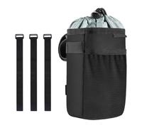 Porte-gobelet de Vélo, Sacoche de Guidon pour Bouteilles d'eau avec Rangement en Filet, Noir