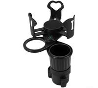 Porte-gobelet de voiture avec double niveau de rangement et fonction pivotante à 360 degrés pour une meilleure accessibilité des boissons dans le véhicule (E)