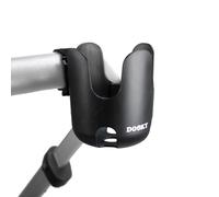 Porte-gobelet Dooky pour landaus et poussettes (Ajustement Universel, Velcro réglable, Couche antidérapante, flexibilité à 360°, différentes Tailles, sans BPA), Noir