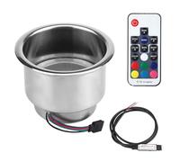 Porte-gobelet en acier inoxydable pour voiture, bateau, camion, 14 LED RGB lumière + télécommande porte-gobelet en acier inoxydable