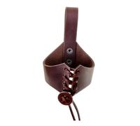 Porte-gobelet en cuir marron avec sangle réglable - Porte-gobelet élégant
