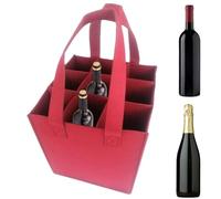 Porte-gobelet en Feutre de Voyage Portable pour 9 Bouteilles, Stockage de vin Durable et Anti-Fuite avec poignée Souple et séparateurs protecteurs