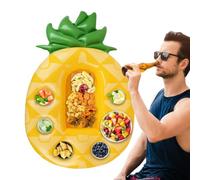 Porte-gobelet flottant pour piscine ananas gonflable à 7 trous | Récipients gonflables pour collations, tasses, téléphones, baignoire avec hydromassage, spa, plage, vacances
