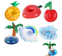 Porte Gobelet Flottant pour Piscine,Dessous de Verre Flottants,Dessous de Verre Gonflable,Porte Gobelet Gonflable pour Piscine et Fête sur la Plage,Accessoires de Natation 6 Pièces Tokaneit