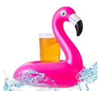 Porte-gobelet gonflable en forme de flamant rose - Gobelet flottant et porte-canette pour fêtes de piscine - Bouée de natation gonflable