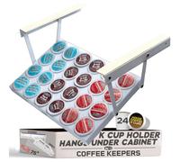 Porte-gobelet K sous armoire 24 dosettes Support de dosettes de caf peu encombrant Construction en acier Organiseur de dosettes Keurig pour