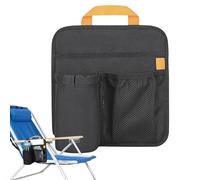 Porte-Gobelet pour Chaise De Plage | Organisateur de Plage avec Poignée et Multiples Poches,Accessoire Réutilisable Polyvalent pour Pique-Nique, Camping, Barbecue et Fêtes en Extérieur