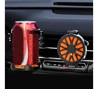Porte-gobelet pour grille d'aération de voiture avec support de téléphone, adapté à plusieurs tailles de tasses, améliore la sécurité et la commodité du conducteur (noir orange)