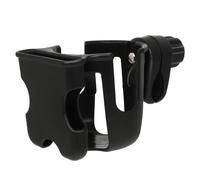 Porte-gobelet pour Poussette 2-en-1, Support Bouteille Noir | PP et Abs, Fixation Sûre Guidon, pour Poussette, Vélo et Trottinette
