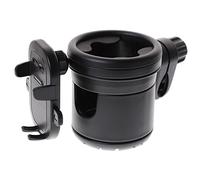 Porte-gobelet pour Poussette et Vélo, Support Noir en Plastique Métal | Tasse Café et Bouteille, Maintien Sûr, Limite les Chutes Renversements, Accessoire Bébé
