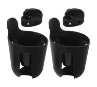 Porte-gobelet pour Poussette Guidon, Lot de 2, Pp Noir | Installation sans Outil, des Vibrations, pour Scooter et Vélo, Balades au Parc et Quartier
