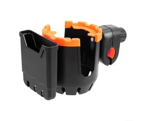 Porte-Gobelet Poussette 2 en 1 avec Support pour téléphone Porte-Gobelet | Design 2 en 1, tient pour bouteille et pour tÃ©lÃ©phone, idÃ©al poussette, vÃ©lo, scooter, matÃ©riau ABS durable(Orange)