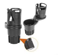 Porte-gobelet rotatif à 360 degrés double couche 1 à 2 fentes Diamètre réglable pour plus de commodité du véhicule (Noir)