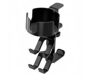 Porte-gobelet sous le bureau, support de serrage en alliage d'aluminium pour tasses, canettes, gobelets, support de casque et support de manette de jeu pour la maison et le bureau, noir