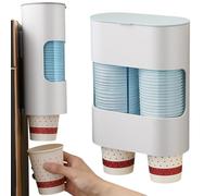 Porte-gobelet - Support vertical pour bouteille, station double tube, avec dos adhésif, couvercle anti-poussière de rangement de cuisine, distributeur automatique de tirage, support mural