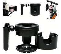 Porte-gobelet universel 3 en 1 pour poussette, porte-gobelet multifonction pour 2 gobelets et 1 smartphone, compatible avec presque toutes les poussettes, vélos, vélos électriques et scooters