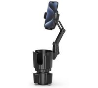 Porte Gobelet Voiture 2en1 pour Seat Ateca 2016-2024, Support Téléphone Bras Articulé Support Smartphone Sécurisé pour Console Centrale
