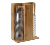 Porte-Gobelets En Bambou Naturel 2 Colonnes 21x11x30 CM Leone - Buffet Hôtel Bar