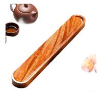 Porte-gobelets en bois massif naturel 40 x 6,5 cm Nouveau style chinois | Style chinois élégant, bords en filet lisses, décoration d'intérieur esthétique, présentoir à thé, résistant aux rayures