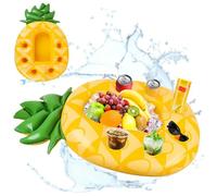 Porte-gobelets gonflable Ananas AIMOONSA - Bar flottant en PVC alimentaire, grand plateau multi-compartiments