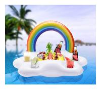 Porte Gobelets Gonflable Pour Piscine D'été, Seau De Fête, Nuage Arc En Ciel, Joue Le Rôle De Refroidisseur De Boisson, Plateau De Table, Bar Anneau De Natation De Plage