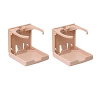 Porte-Gobelets Universel Compact Eau Pour Café Jus Thé 2 Supports Muraux Support Pour Gobelet Porte Pliable Pour Voiture Bouteille(2PCS Beige)