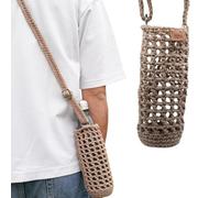 Porte-Gourde Artisanal en Coton Recyclé Fait Main en Maille Crochetée - Bandoulière Ajustable - Compatible pour Gourdes ≤1L | Lifestyle,Randonnée, Festival & Voyage