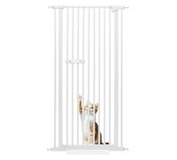 Porte grillagée, barrière de protection, extensible, 150 cm, extra haute, avec double verrouillage, ouverture de porte à 180°, fermeture automatique de la porte pour balcon, couloir et salon