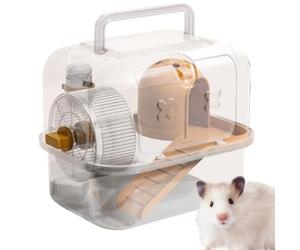 Porte-hamster - Petite valise transparente pour animaux de compagnie, transport portable de sortie de lapin | Espace de rongeurs ventilé, hérisson - Gerbil - Cochon d'Inde, design de couvercle de