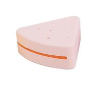 Porte-houppette triangulaire en silicone - Design fromage - Étui de rangement portable anti-poussière - Boîte de transport pour voyage, rose, Refer to description, Unisexe