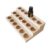 Porte-huile essentielle en bois | Étagère de présentation des bouteilles d'aromathérapie Stand d'affichage d'huile Rack rackage bois, racks d'organisateurs cosmétiques, détient 18 organisatrices