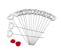 Porte-image de fil, 50pcs boucle annulaire Round Shape Craft Clips Wire, Nom Nom Numéro Carte Remarque Photo Photo Point de mémoire Pince en métal pour table d'accueil (Heart Style)