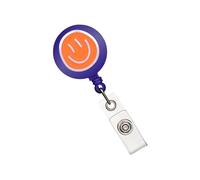 Porte-insigne De Visage Souriant Rétractable Avec Une Courroie Métallique Clip ABS ACCESSOIRS DE KEYCHAIN POUR BADGE RÉTRACTABLE OFFICIE