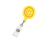 Porte-insigne De Visage Souriant Rétractable Avec Une Courroie Métallique Clip ABS ACCESSOIRS DE KEYCHAIN POUR BADGE RÉTRACTABLE OFFICIE