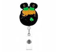 Porte-insigne Du Festival Irlandais Avec Badge De Clip Métallique Clip Nurse Doctor Doctor Carte Rettractable Reel Rétractable