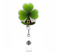 Porte-insigne Du Festival Irlandais Avec Badge De Clip Métallique Clip Nurse Doctor Doctor Carte Rettractable Reel Rétractable