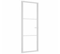 vidaXL Porte intérieure 76x201,5 cm Blanc Verre ESG et aluminium