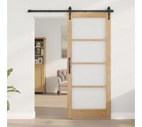 Porte intérieure avec Verre ORKDAL 83x202x4 cm en Bois de pin Massif,Portes d'entrée,24.32KG-4102693