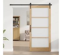 Porte intérieure avec Verre ORKDAL 93x202x4 cm en Bois Massif de pin,Portes d'entrée,26.63KG-4102703