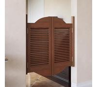Porte IntéRieure Battante à Persiennes Porte Battante à Mi-Hauteur Porte Style Saloon Bois Avec CharnièRes Fermeture Automatique Hauteur 90 Cm IdéAle Pour Les Cuisines Les Brown 110x90cm/43.3x35.4in