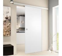 Porte intérieure coulissante 90 x 203 cm, bois blanc Poignée carrée