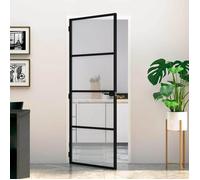 vidaXL Porte de maison chic et moderne 83 x 201,5 x 3,5 cm Aluminium et verre trempé