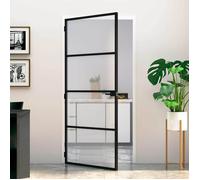 Porte intérieure en aluminium et verre - vidaXL - 93x201,5 cm - Noir - Verre de sécurité - Design moderne