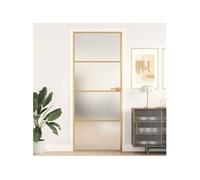 vidaXL Porte intérieure mince doré 83x201,5 cm verre trempé aluminium 155137